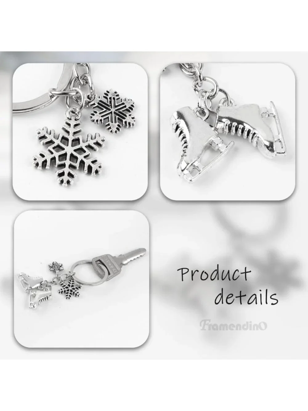 20 Pack Snowflake Ice Shoe Style Keychain Charms - Fun Accessory for All!